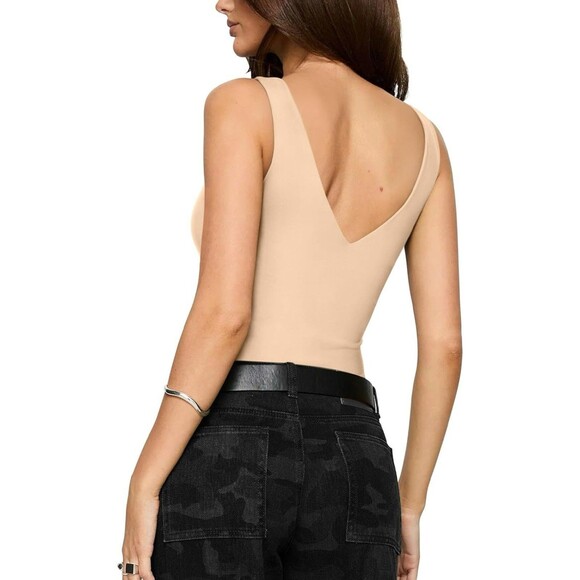 REORIA Butsmooth® Women’s  Plunge Deep V Neck Bodysuits Tops Large NEW NWT - Picture 2 of 5